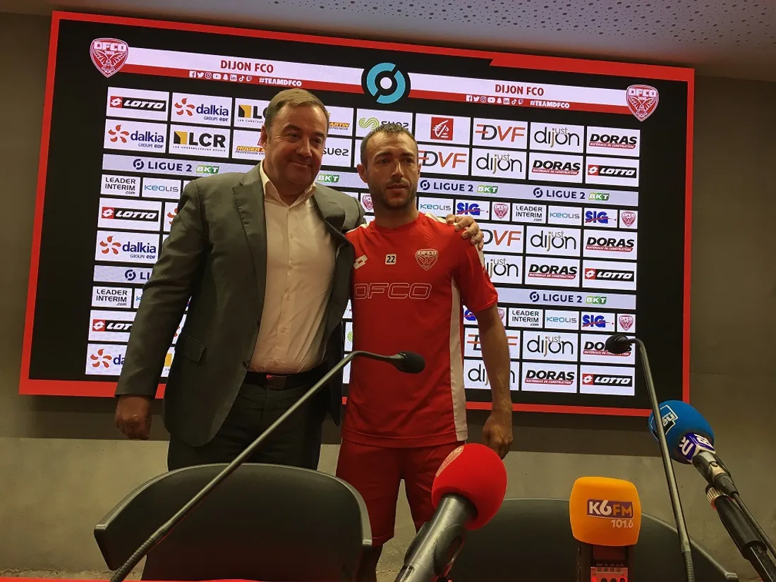 Romain Philippoteaux ce jeudi avec le président, Olivier Delcourt